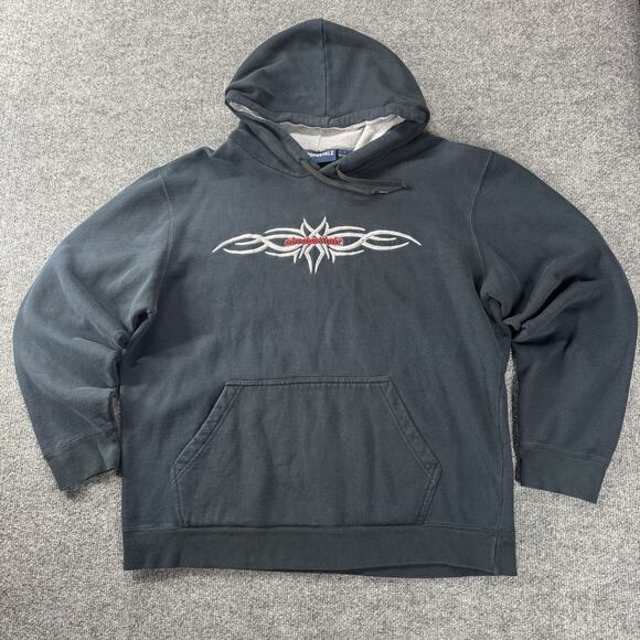 Y2K Aeropostale Hoodie Tribal Pattern Embroidered Red Black Men’s Size Large - Picture 1 of 7